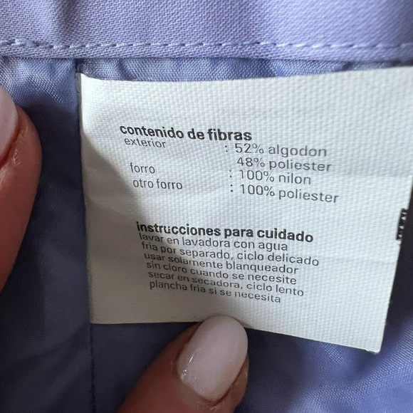 Vintage Y2K Medium ESPIRIT Lavender Lilac White Trim Cotton Blend Trench Coat - Picture 7 of 8